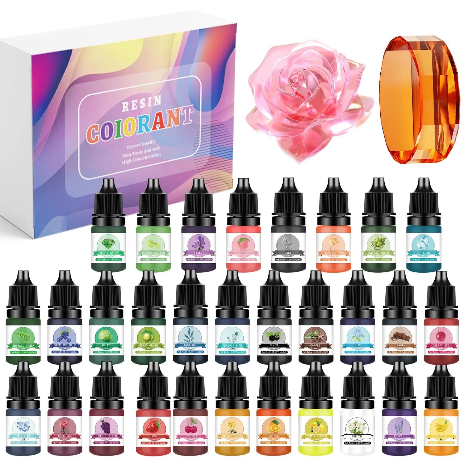 Jewelry Making Mold - 30Colors 5ml Epoxy Resin Pigment Kits