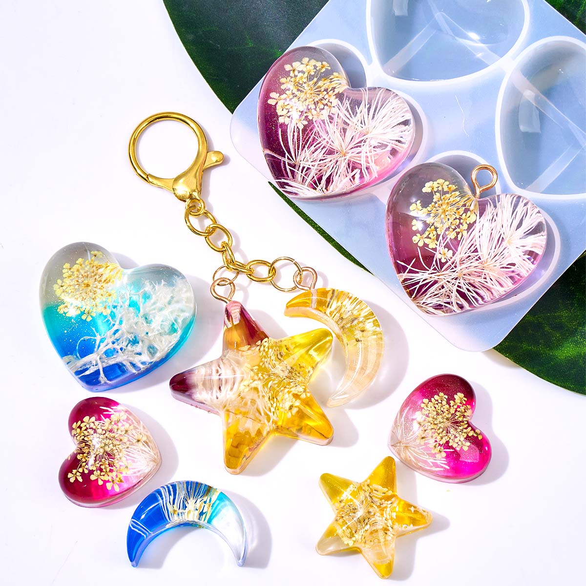 Heart Star Moon Pendant Silico - Jewelry Making Mold 评论和价格