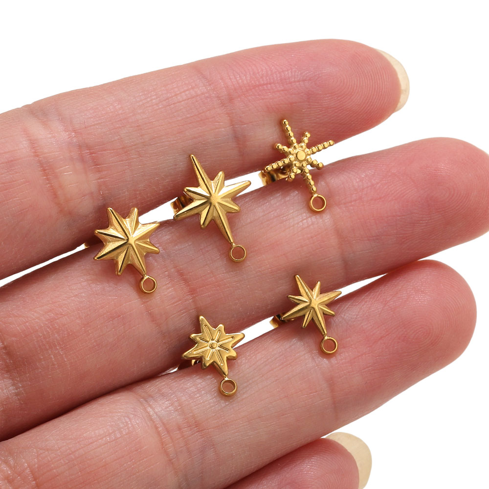 6pcs Stainless Steel Star Earr - Jewelry Making Tools List 评论和价格