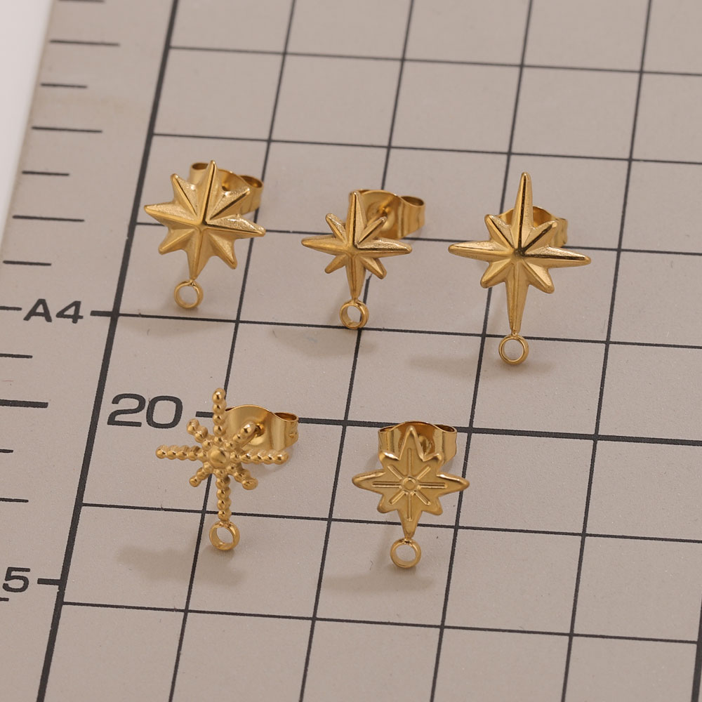 6pcs Stainless Steel Star Earr - Jewelry Making Tools List 评论和价格