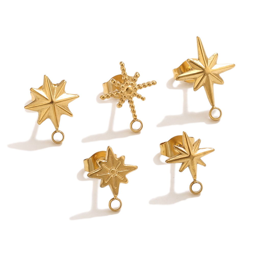 6pcs Stainless Steel Star Earr - Jewelry Making Tools List 评论和价格