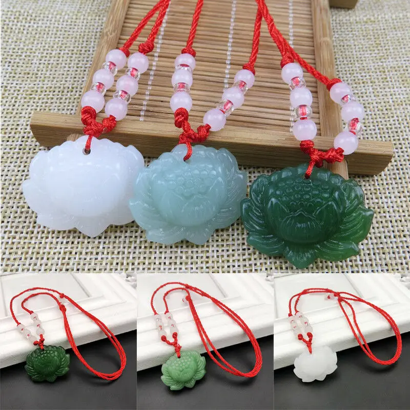 Natural Green Jade Lotus Penda - Jewelry Making With Beads 评论和价格