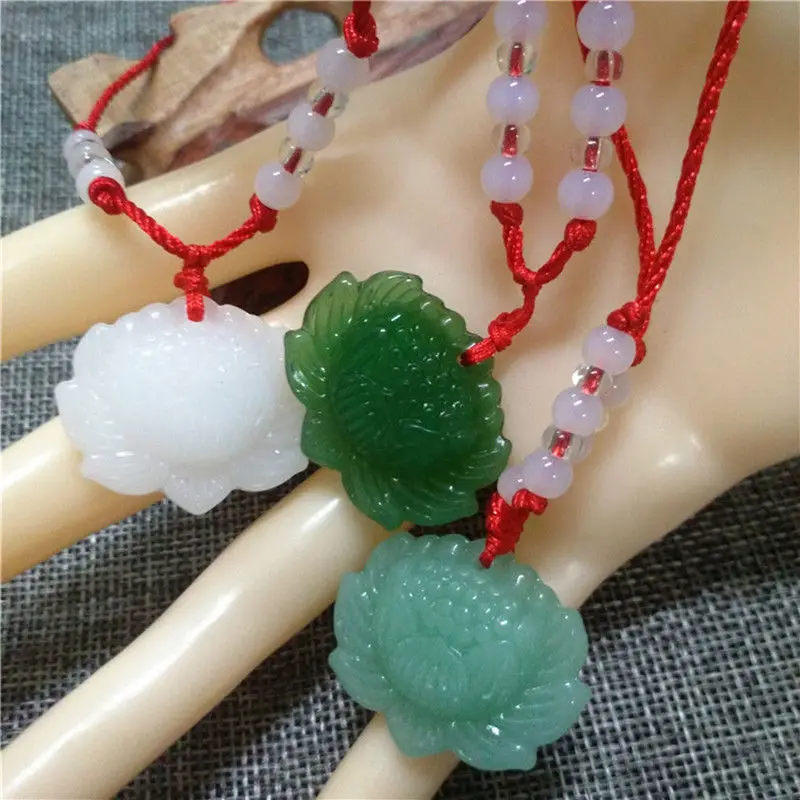 Natural Green Jade Lotus Penda - Jewelry Making With Beads 评论和价格