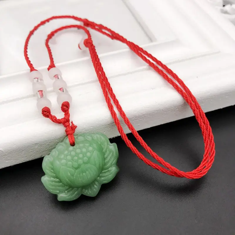 Natural Green Jade Lotus Penda - Jewelry Making With Beads 评论和价格