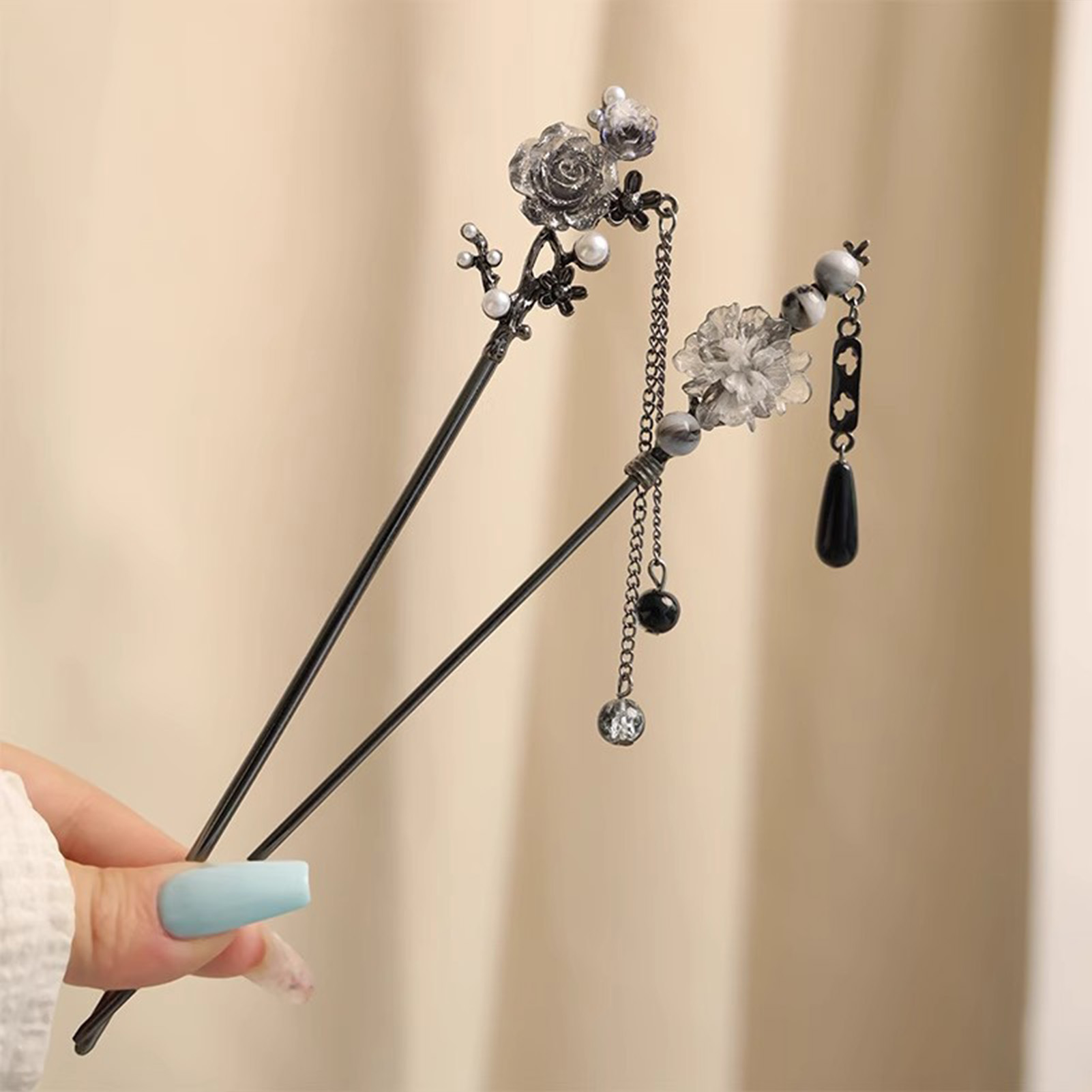 Elegant Flower Hair Sticks For - Jewelry Making With Beads 评论和价格