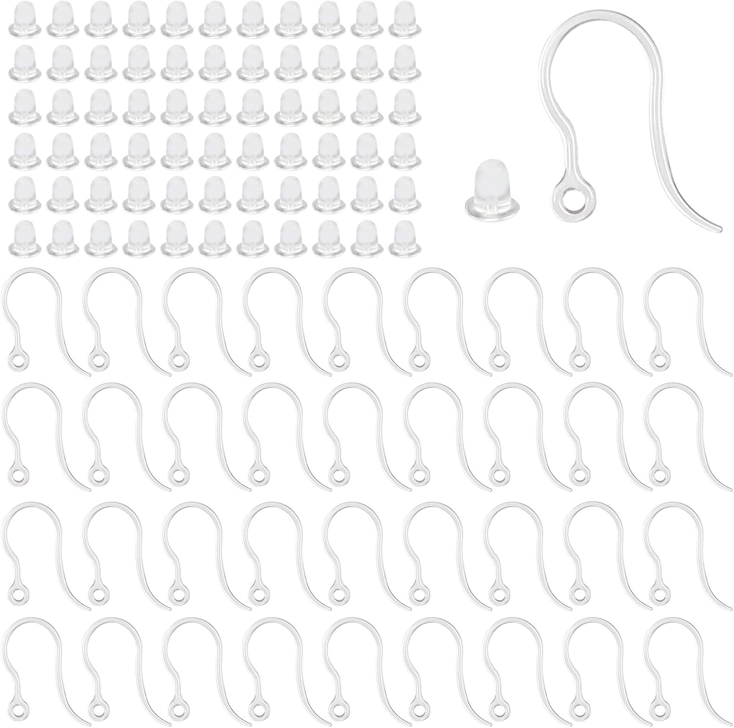 40pcs Clear Plastic Earring Ho - Jewelry Making Yarn 评论和价格