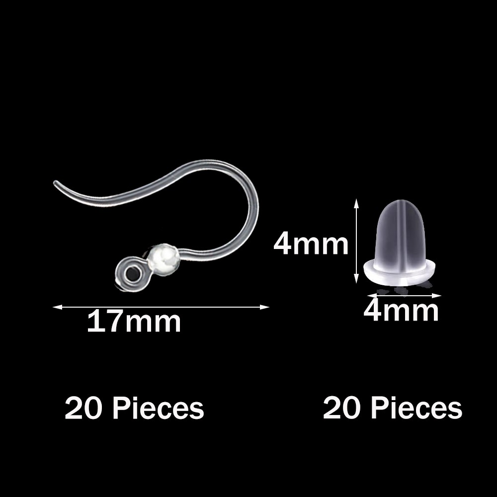 40pcs Clear Plastic Earring Ho - Jewelry Making Yarn 评论和价格