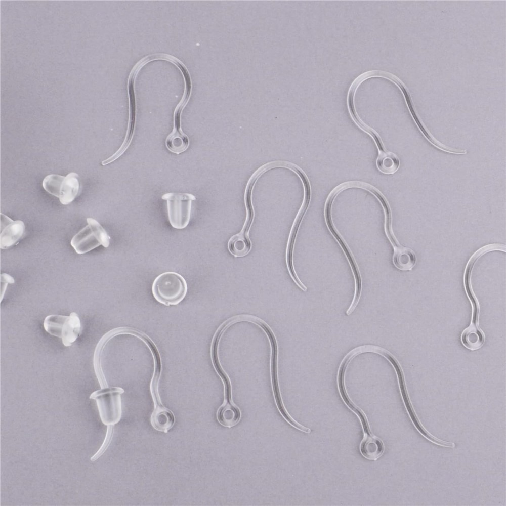 40pcs Clear Plastic Earring Ho - Jewelry Making Yarn 评论和价格