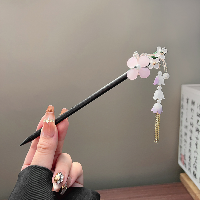 Classic Tassel Hair Stick Blac - Jewelry Making With Beads 评论和价格