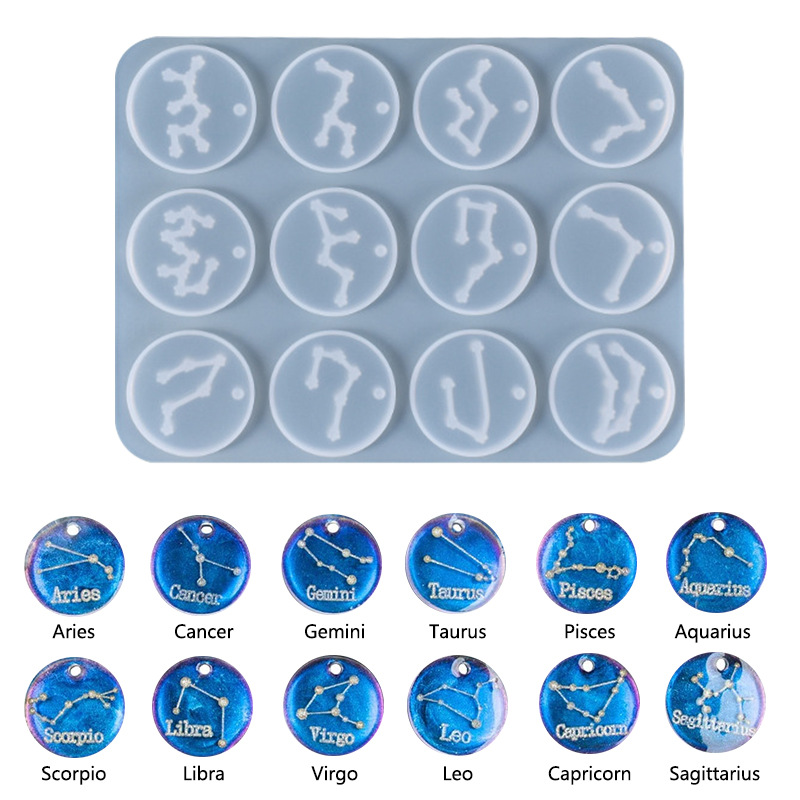 12 Holes Constellation Pendant - Jewelry Making Mold 评论和价格