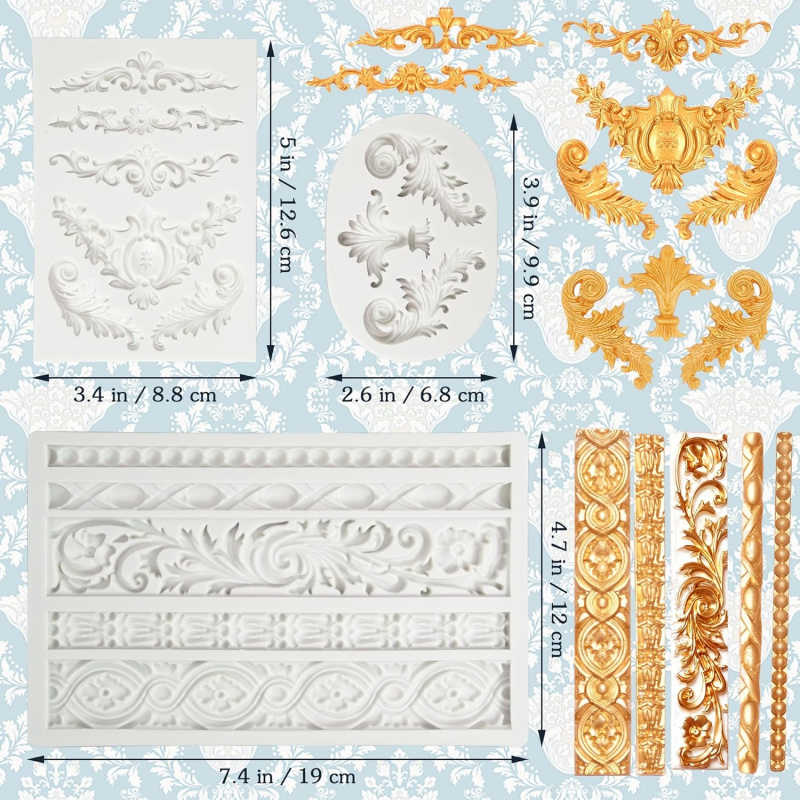 3 Bag Baroque-style silicone m - Jewelry Making Mold 评论和价格